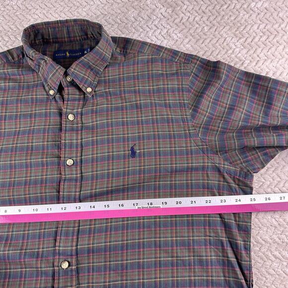 Polo Ralph Lauren Mens XL Lightweight 100% Cotton Button Down Plaid Long Sleeve - Picture 8 of 10